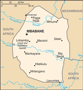 Swaziland Embassy Map