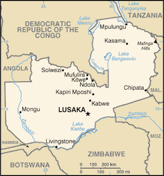 Zambia Embassy Map