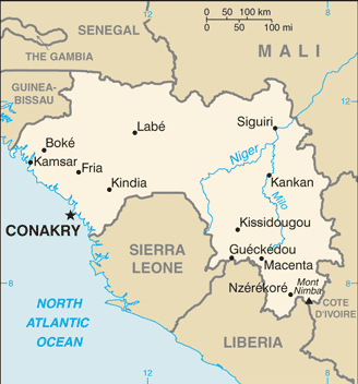 Guinea Embassy Map