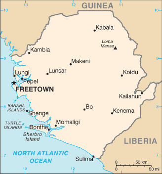 Sirra Leone Embassy Map