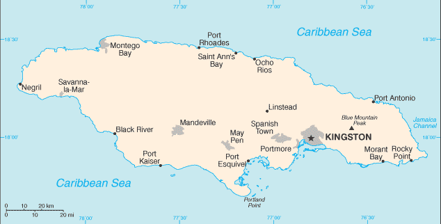 Jamaica Embassy Map