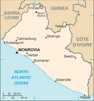 Liberia Embassy Map