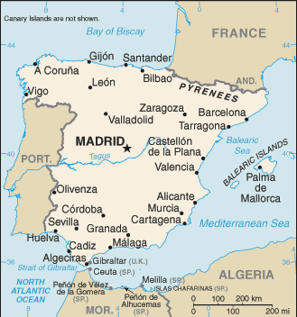 Spain Embassy Map