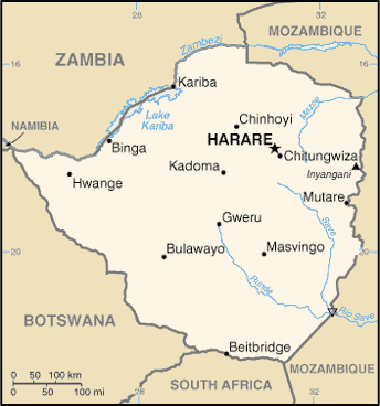 Zimbabwe Embassy Map