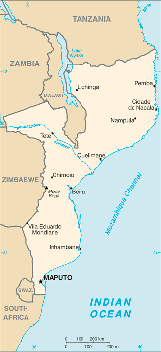Mozambique Embassy Map