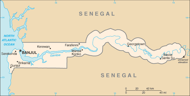 Gambia Embassy Map
