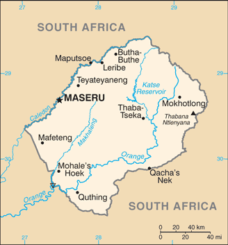 Lesotho Embassy Map