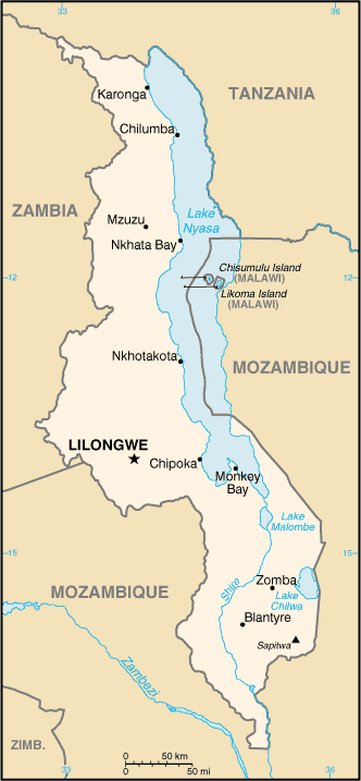 Malawi Embassy Map