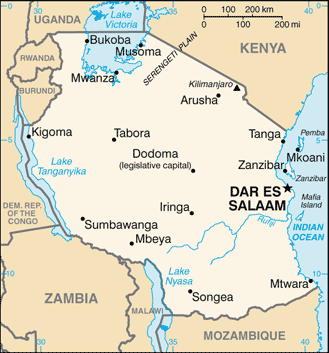Tanzania Embassy Map