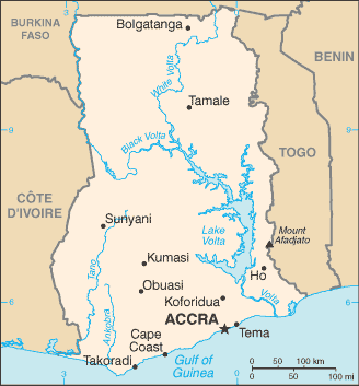 Ghana Embassy Map